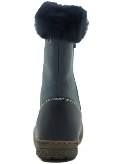 Leder-Boots in Dunkelblau