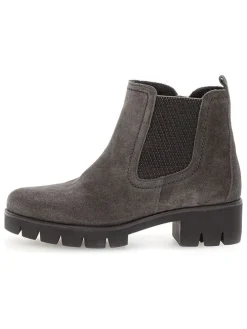 Leder-Boots in Grau