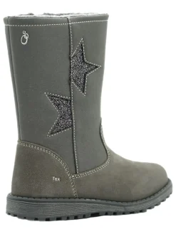 Leder-Boots in Grau