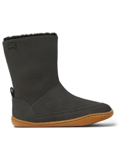 Leder-Boots in Grau