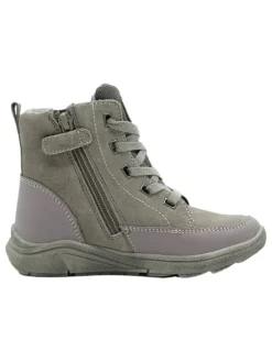 Leder-Boots in Grau