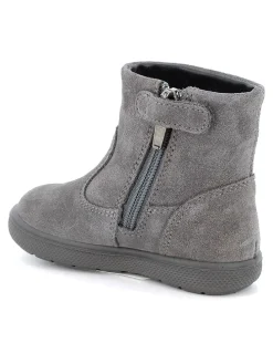 Leder-Boots in Grau