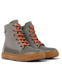 Leder-Boots in Grau