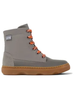 Leder-Boots in Grau