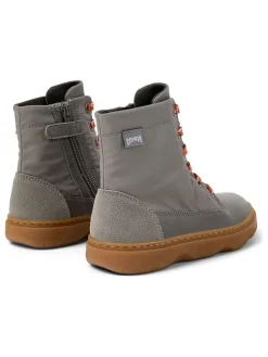 Leder-Boots in Grau
