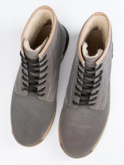 Leder-Boots in Grau