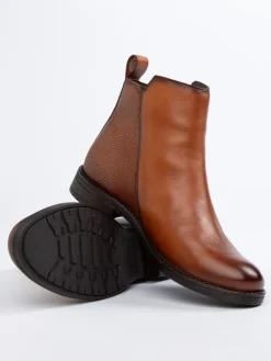 Leder-Boots in Hellbraun