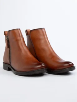 Leder-Boots in Hellbraun