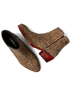 Leder-Boots in Hellbraun/ Braun