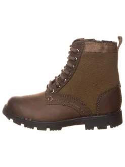 Leder-Boots in Khaki