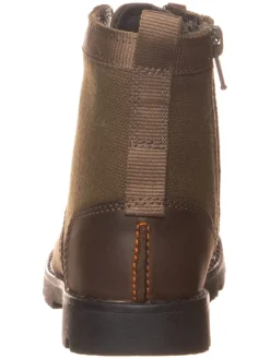 Leder-Boots in Khaki