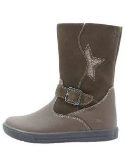 Leder-Boots in Khaki