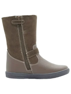 Leder-Boots in Khaki