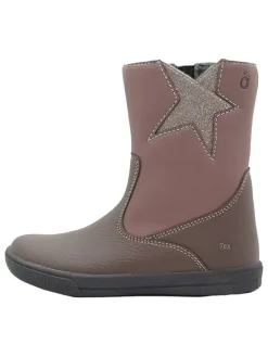 Leder-Boots in Mauve