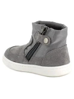 Leder-Boots in Rosa/ Grau