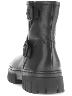 Leder-Boots in Schwarz