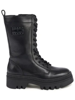 Leder-Boots in Schwarz