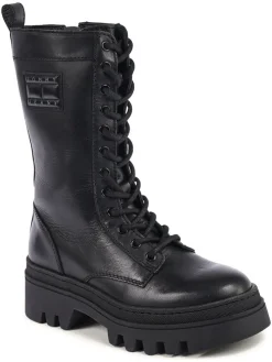 Leder-Boots in Schwarz