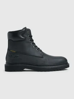 Leder-Boots in Schwarz