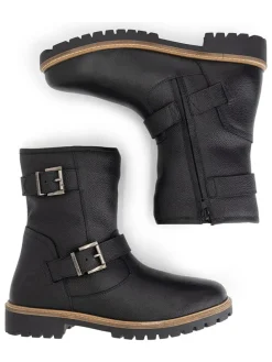 Leder-Boots in Schwarz