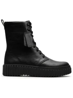 Leder-Boots in Schwarz