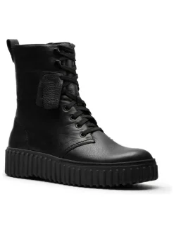 Leder-Boots in Schwarz