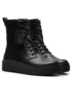 Leder-Boots in Schwarz