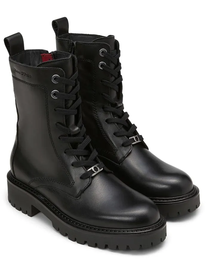 Leder-Boots in Schwarz