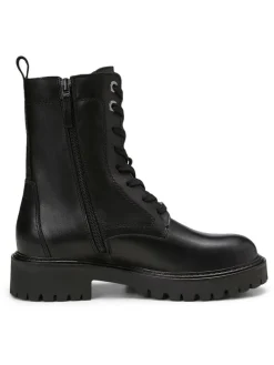 Leder-Boots in Schwarz
