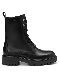 Leder-Boots in Schwarz