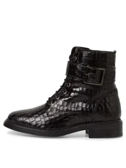Leder-Boots in Schwarz