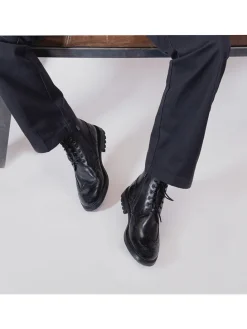 Leder-Boots in Schwarz