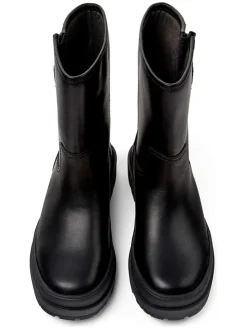 Leder-Boots in Schwarz