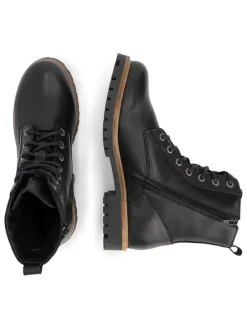 Leder-Boots in Schwarz