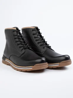 Leder-Boots in Schwarz