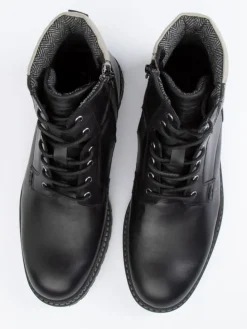 Leder-Boots in Schwarz