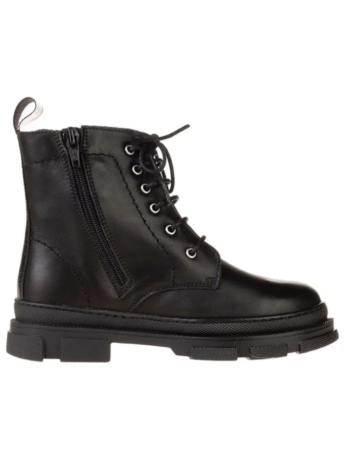 Leder-Boots in Schwarz