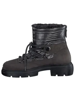 Leder-Boots in Schwarz/ Anthrazit