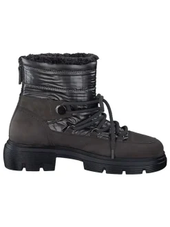 Leder-Boots in Schwarz/ Anthrazit
