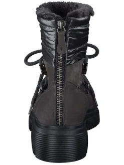 Leder-Boots in Schwarz/ Anthrazit