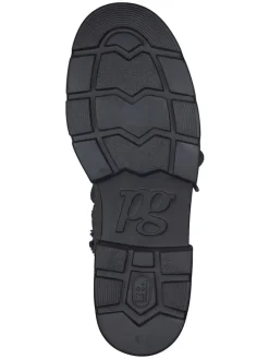 Leder-Boots in Schwarz/ Anthrazit