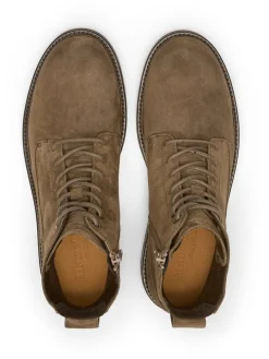 Leder-Boots in Taupe