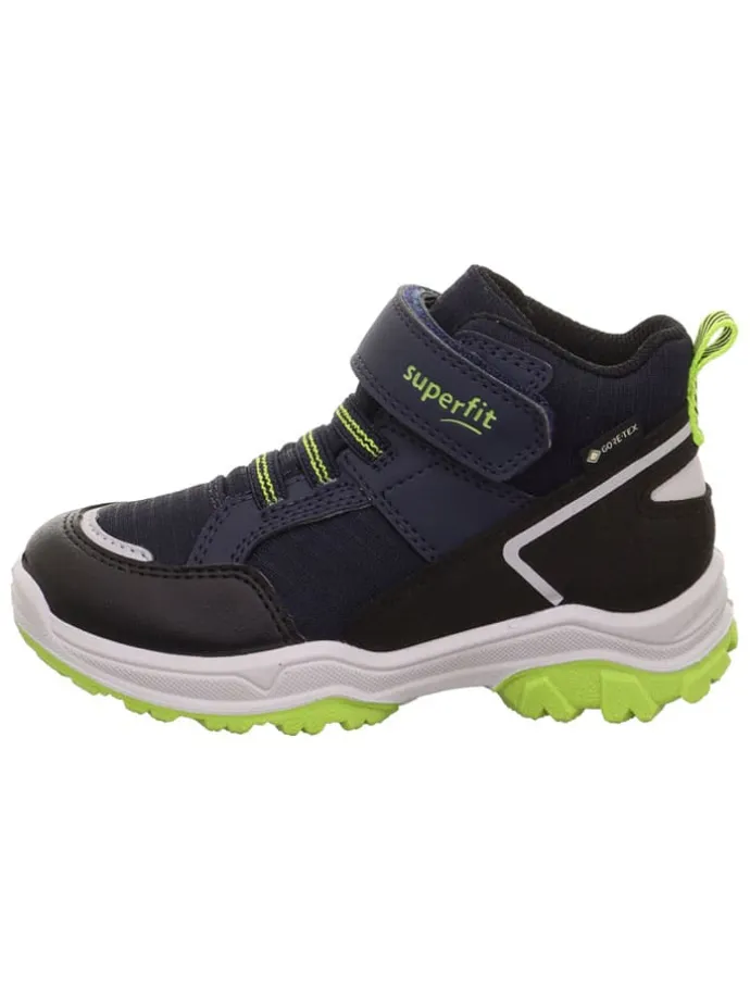 Leder-Boots "Jupiter" in Schwarz/ Dunkelblau/ Grün