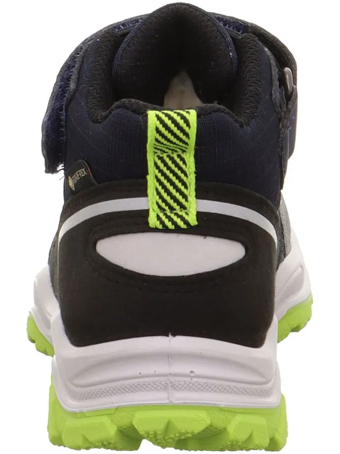 Leder-Boots "Jupiter" in Schwarz/ Dunkelblau/ Grün