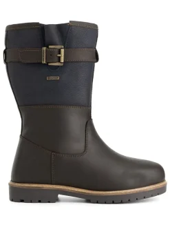 Leder-Boots "Landvik" in Dunkelblau/ Braun