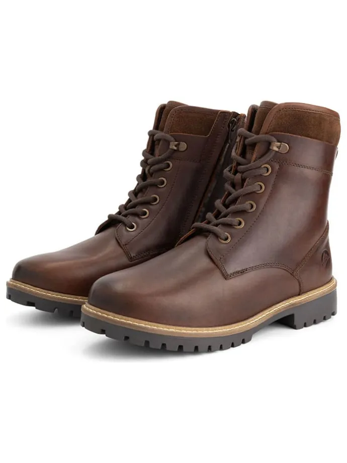 Leder-Boots "Langdets" in Braun