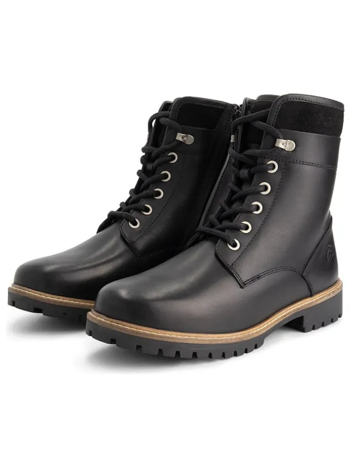 Leder-Boots "Langdets" in Schwarz