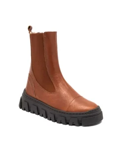 Leder-Boots "Nilla" in Hellbraun