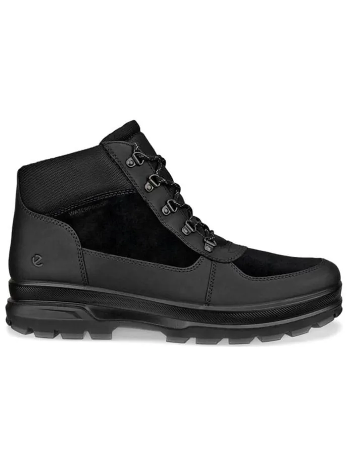 Leder-Boots "Rugged Track" in Schwarz