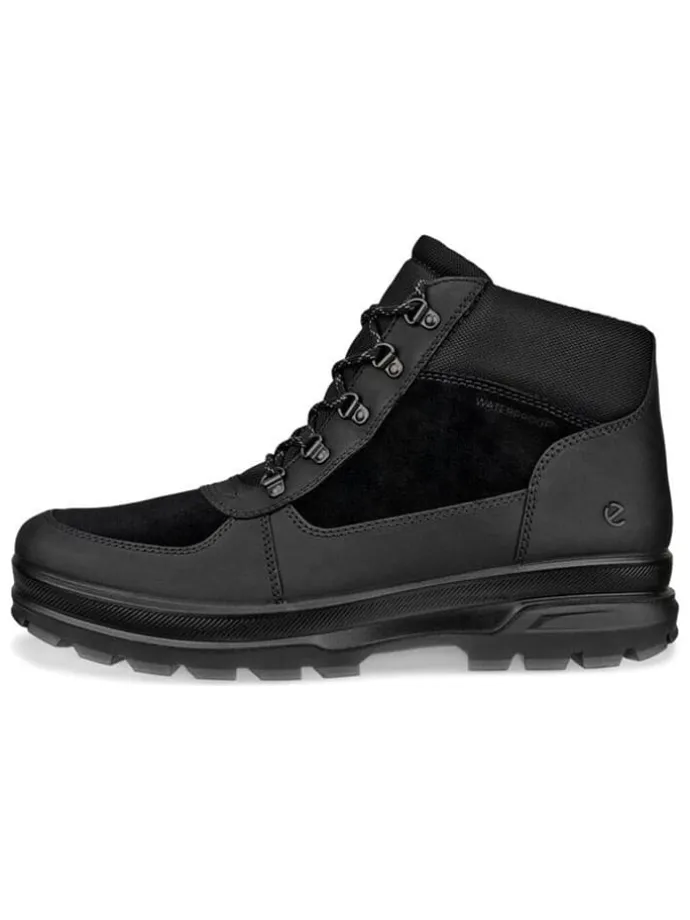 Leder-Boots "Rugged Track" in Schwarz